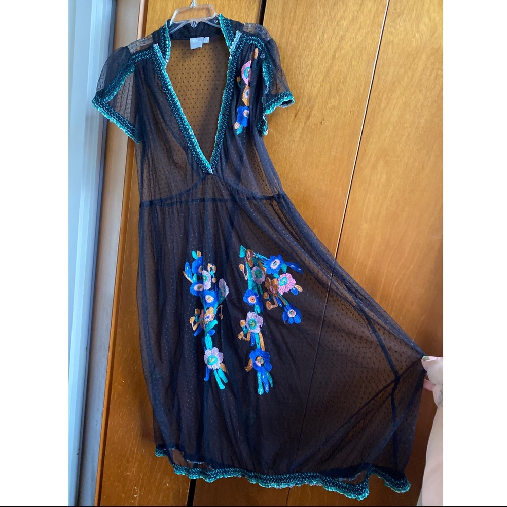 ASOS sheer embroidered overdress dress